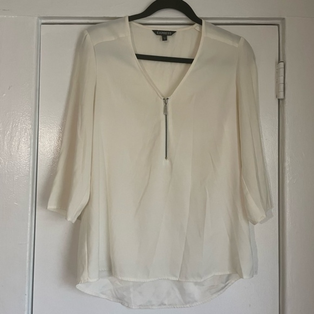 Express White Sheer Top Size Small